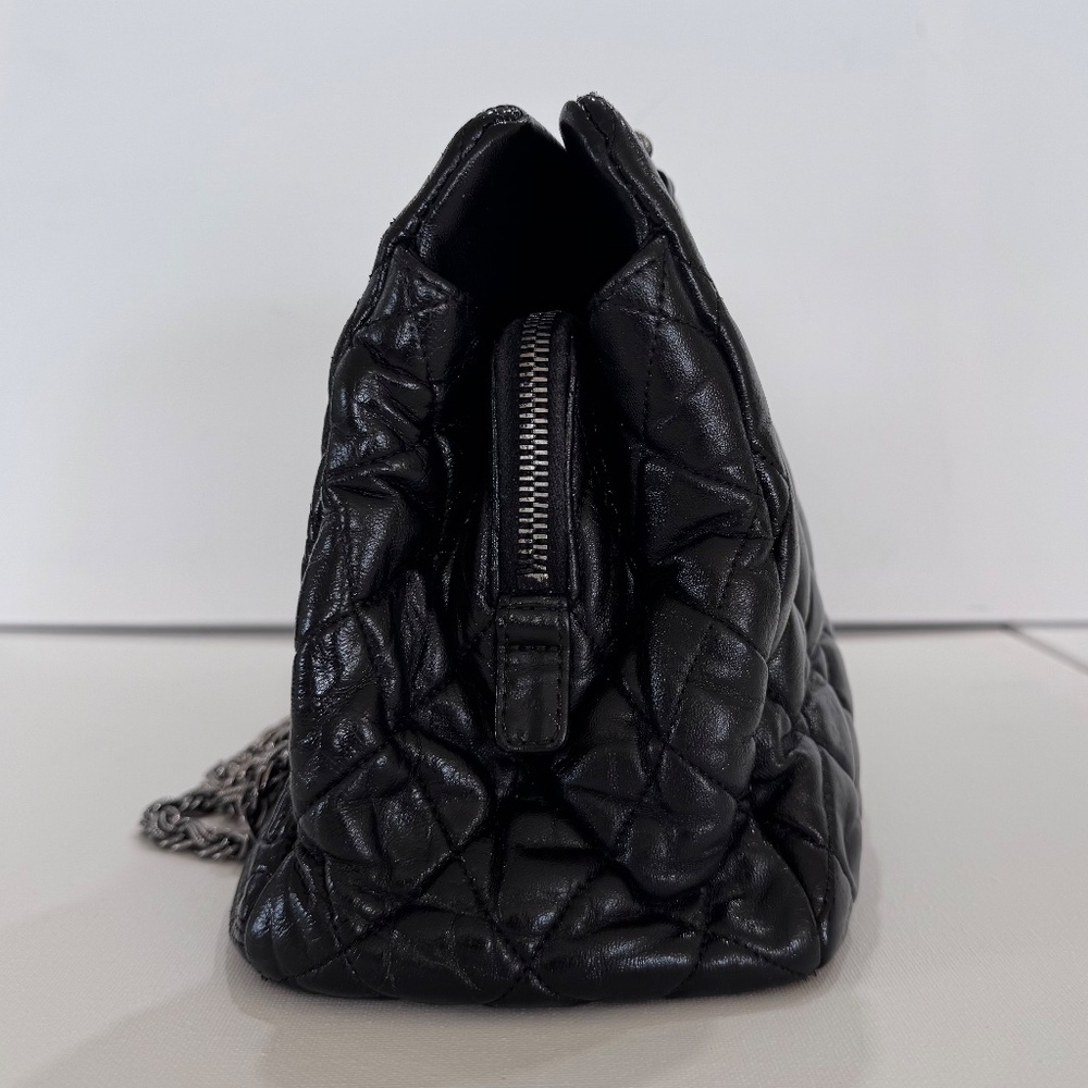 CHANEL -  2009 - RARE - PARIS MOSCOW TOTE SHOULDER BAG - BLACK QUILTED LAMBSKIN - Picture 8 of 13